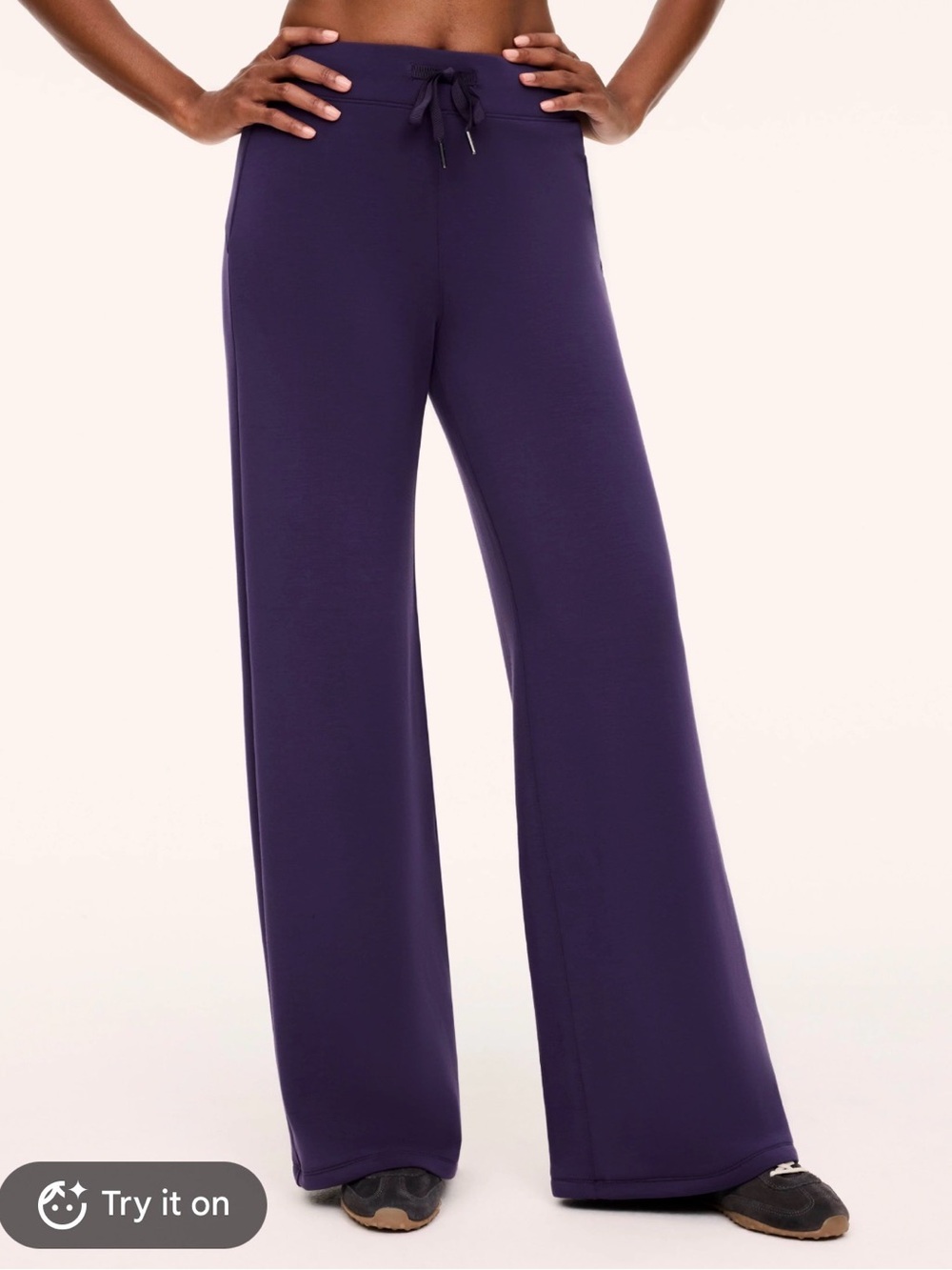 NWT Women's Air Essentials Wide-Leg Drawstring Lounge Pants - Purple Size S